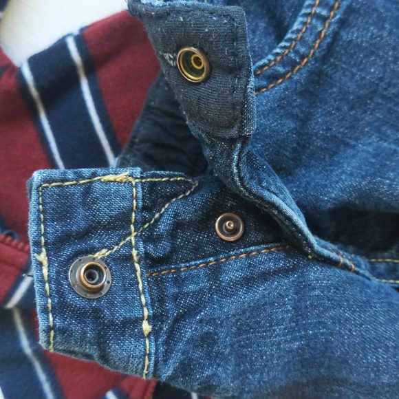 mixed brands outfit set with denim jeans & fleece pullover 3-6 months baby boy - Picture 4 of 8